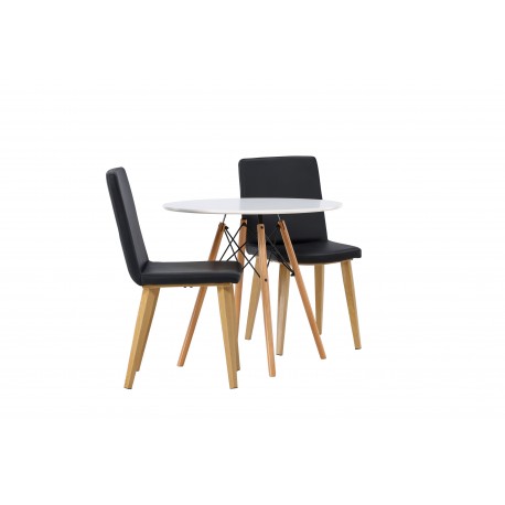 Rundt Spisebordssæt Danburi med Today stole - Sort og Hvid