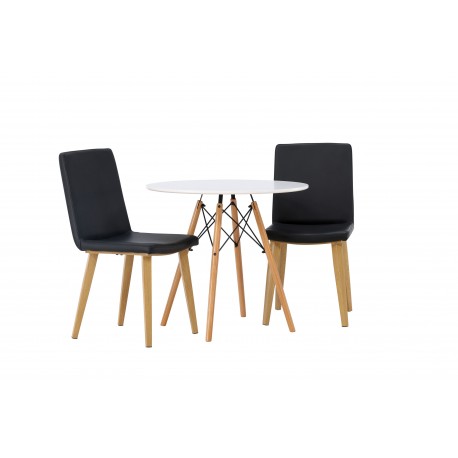 Rundt Spisebordssæt Danburi med Today stole - Sort og Hvid