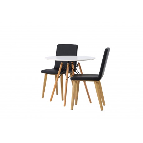 Rundt Spisebordssæt Danburi med Today stole - Sort og Hvid