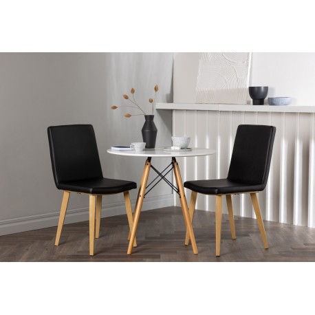 Rundt Spisebordssæt Danburi med Today stole - Sort og Hvid