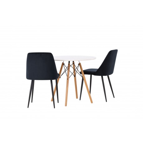 Rundt Spisebordssæt Danburi med stole Night