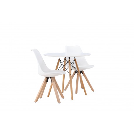 Rundt Spisebordssæt Danburi med stole Zeno - Hvid