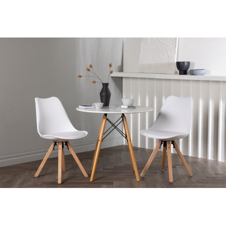 Rundt Spisebordssæt Danburi med stole Zeno - Hvid