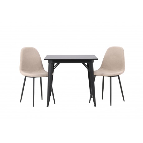 Spisebordssæt Tempe med Spisebordsstole Polar - Beige og Sort