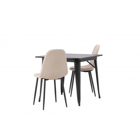 Spisebordssæt Tempe med Spisebordsstole Polar - Beige og Sort