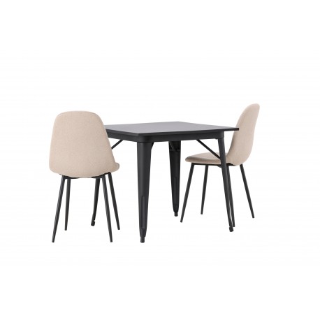 Spisebordssæt Tempe med Spisebordsstole Polar - Beige og Sort