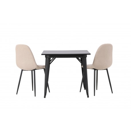 Spisebordssæt Tempe med Spisebordsstole Polar - Beige og Sort