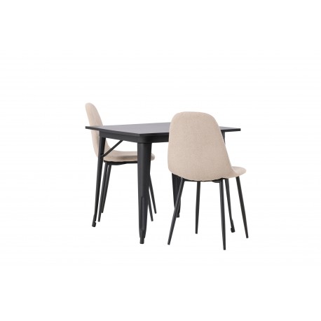 Spisebordssæt Tempe med Spisebordsstole Polar - Beige og Sort