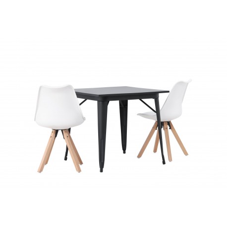Spisebordssæt Tempe med Zeno Spisebordsstole - Sort og Hvid