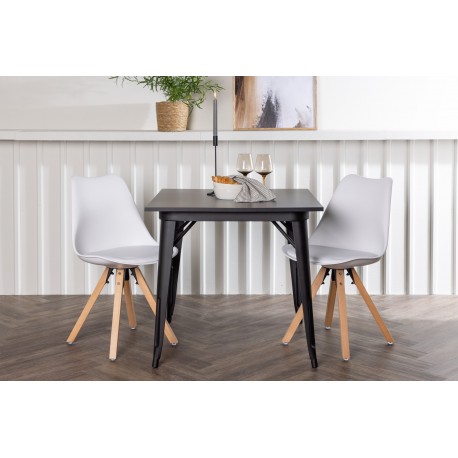 Spisebordssæt Tempe med Zeno Spisebordsstole - Sort og Hvid