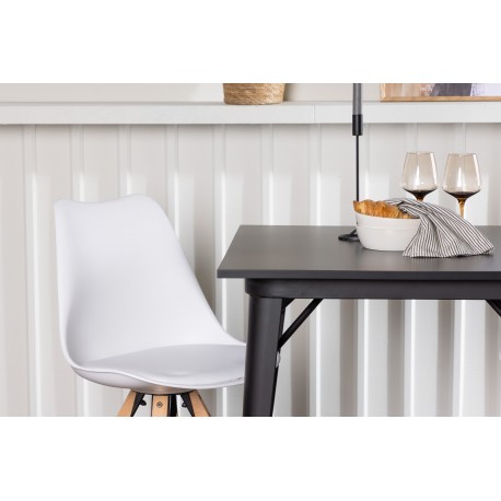 Spisebordssæt Tempe med Zeno Spisebordsstole - Sort og Hvid