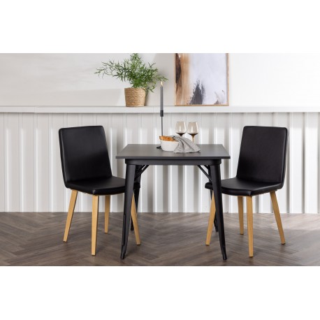 Spisebordssæt Tempe med Spisebordsstole Today - Sort