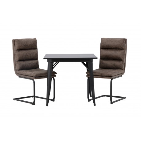 Spisebordssæt Tempe med Zizo Spisebordsstole - Sort og Brun