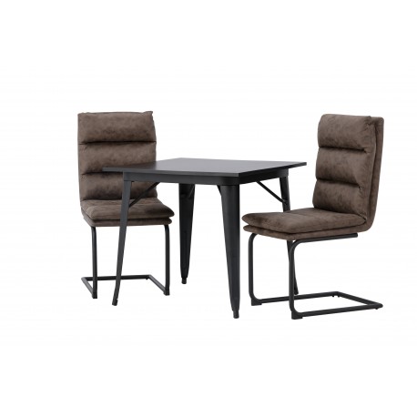 Spisebordssæt Tempe med Zizo Spisebordsstole - Sort og Brun