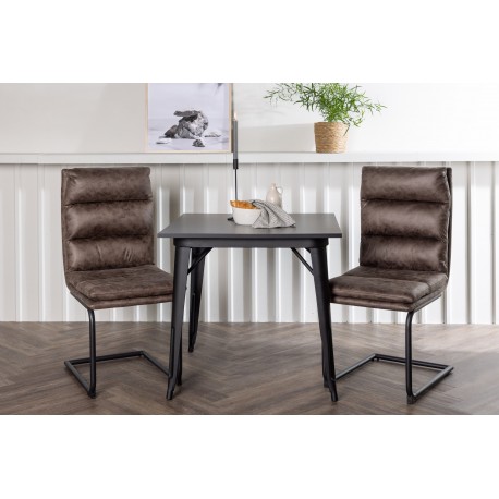 Spisebordssæt Tempe med Zizo Spisebordsstole - Sort og Brun