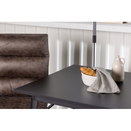 Spisebordssæt Tempe med Zizo Spisebordsstole - Sort og Brun