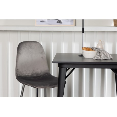 Spisebordssæt Tempe med Spisebordsstolene Eva - Sort og Lysegrå