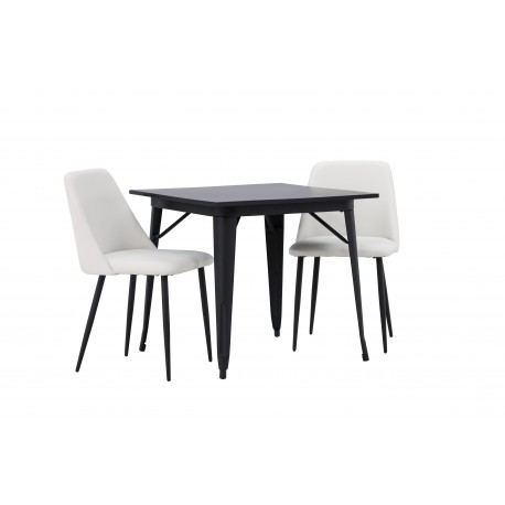Spisebordssæt Tempe med Night Spisebordsstole - Sort og Hvid