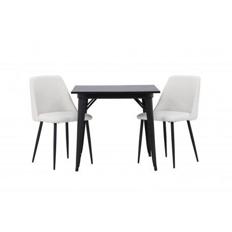 Spisebordssæt Tempe med Night Spisebordsstole - Sort og Hvid
