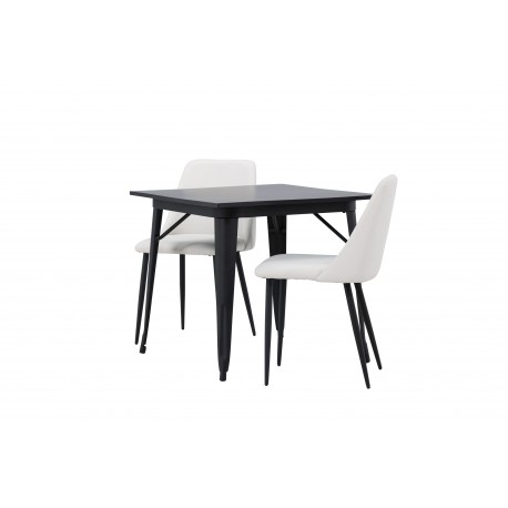 Spisebordssæt Tempe med Night Spisebordsstole - Sort og Hvid