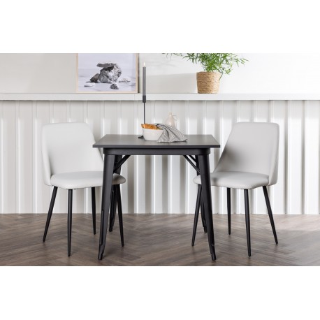 Spisebordssæt Tempe med Night Spisebordsstole - Sort og Hvid