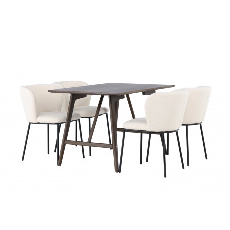 Spisebordssæt Kaseindon med Spisebordsstolene Edina