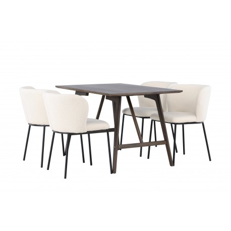 Spisebordssæt Kaseindon med Spisebordsstolene Edina