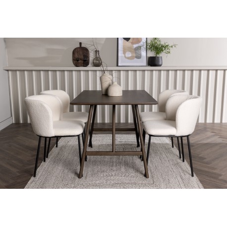 Spisebordssæt Kaseindon med Spisebordsstolene Edina