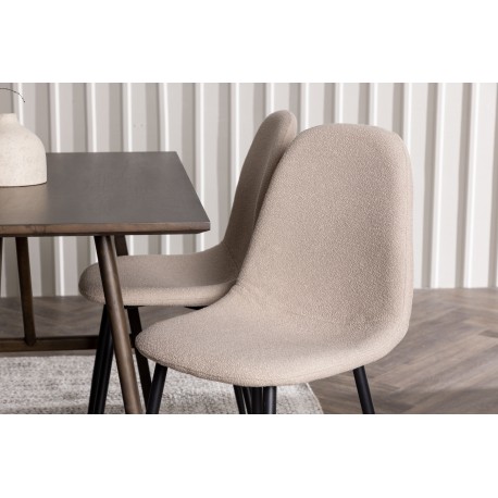 Spisebordssæt Kaseindon med Spisebordsstolene Polar - Beige og Mørkebrun