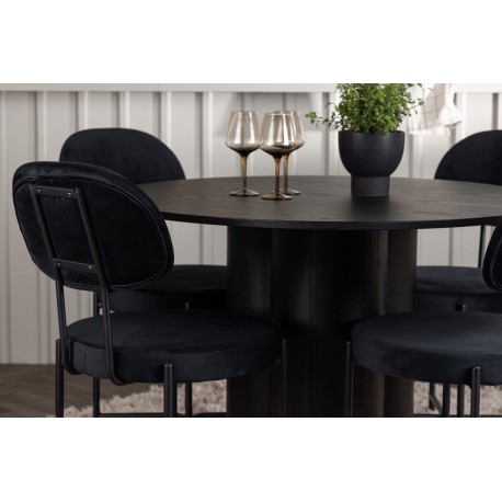 Spisebordssæt Olivia med stole Stella - Sort
