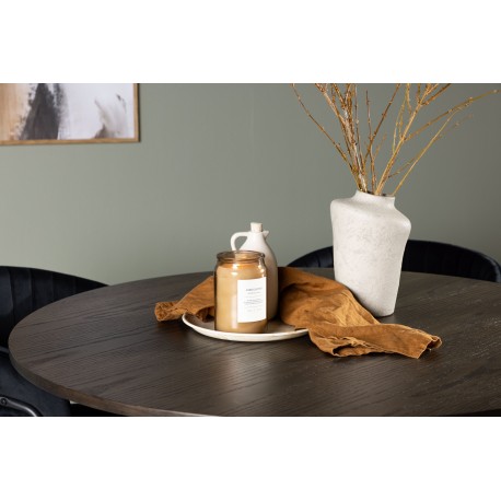 Rundt Spisebordssæt Olivia med stole Selma - Sort og Mocca