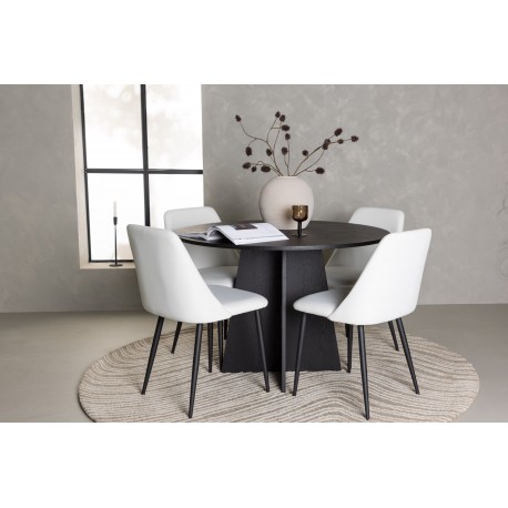 Rundt Spisebordssæt Bootcut med stole Night - Sort og Hvid