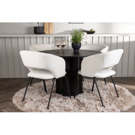 Rundt Spisebordssæt Olivia med stolene Day - Sort og Off White