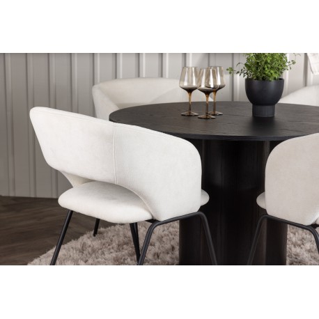 Rundt Spisebordssæt Olivia med stolene Day - Sort og Off White