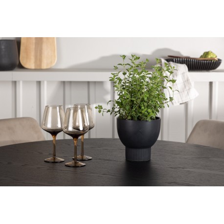 Rundt Spisebordssæt Olivia med stolene Night - Sort og Brun