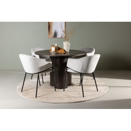 Rundt Spisebordssæt Olivia med stolene Evelina