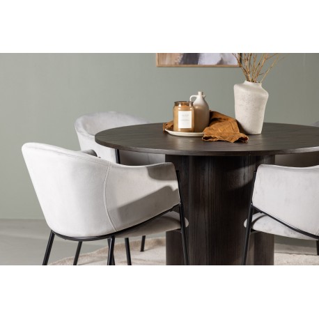 Rundt Spisebordssæt Olivia med stolene Evelina