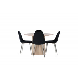 Spisebordssæt Olivia med stole Polar - Sort og Hvid