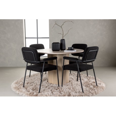 Spisebordssæt Olivia med stole Yesterday - Sort og Hvid