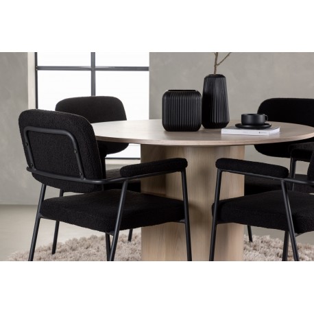 Spisebordssæt Olivia med stole Yesterday - Sort og Hvid