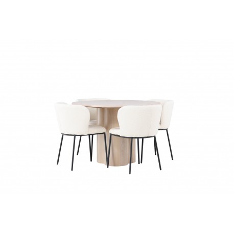 Rundt Spisebordssæt Olivia med stole Edina