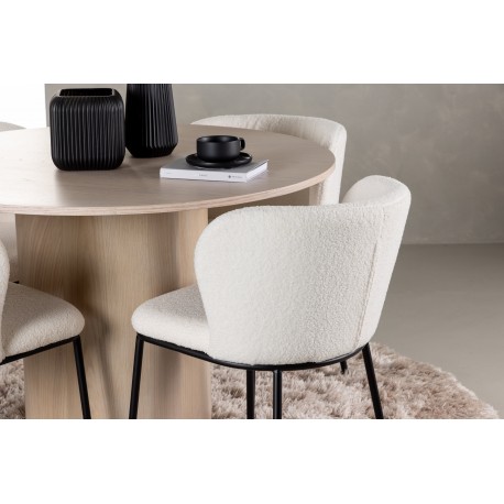 Rundt Spisebordssæt Olivia med stole Edina