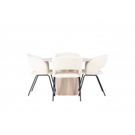 Olivia Spisebordssæt med Day Stole - Off White og - Hvid