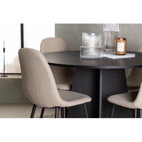 Spisebordssæt Bootcut med stole Polar - Beige og Sort