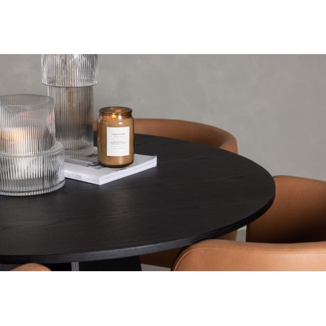 Rundt Spisebordssæt Bootcut med stole Simrishamn - Sort og Brun