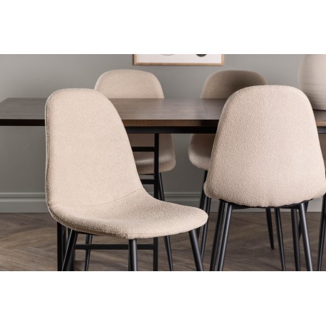 Spisebordssæt Ystad med Spisebordsstolene Polar - Beige og Mocca