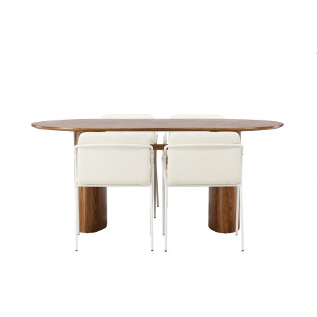 Spisebordssæt Isolde med Tvist stole - Beige og Natur