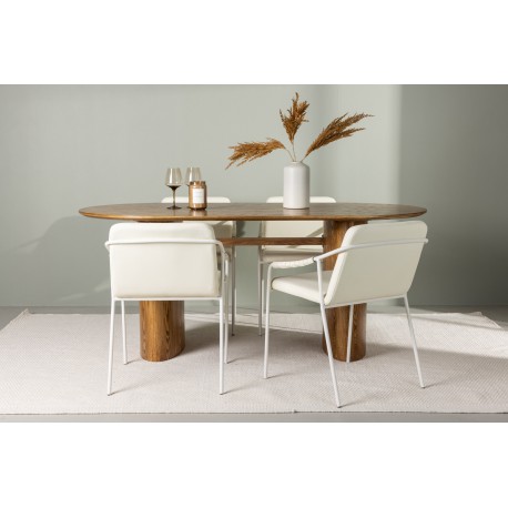 Spisebordssæt Isolde med Tvist stole - Beige og Natur