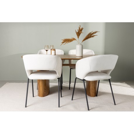 Spisebordssæt Isolde med stolene Day - Natur og - Off White