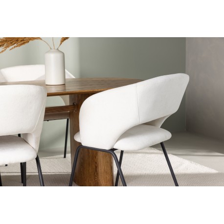 Spisebordssæt Isolde med stolene Day - Natur og - Off White